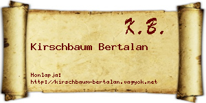 Kirschbaum Bertalan névjegykártya