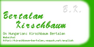 bertalan kirschbaum business card